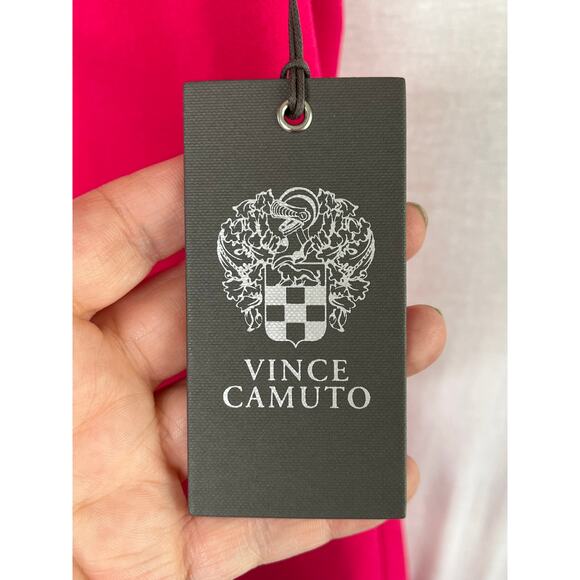 Vince Camuto Buckle halter crepe shift dress, fuchsia, size 0, NWT - Picture 4 of 13